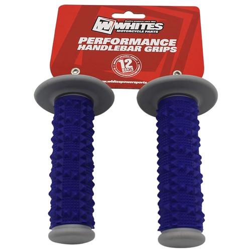 WHITES MX FULL LARGE DIAMOND GRIP GRY/BLU
