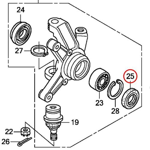 Dust Seal-Front Knuckle for Honda TRX450S Foreman 4X4 1998 to 2001