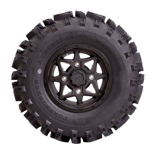 Front ATV ALLOY RIM PAIR - BLK 12 X 7 FR 4/110 5+2