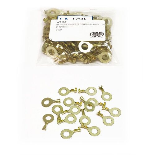 BATTERY RING/EYE TERMINAL 8MM (PKT OF 100PCS)