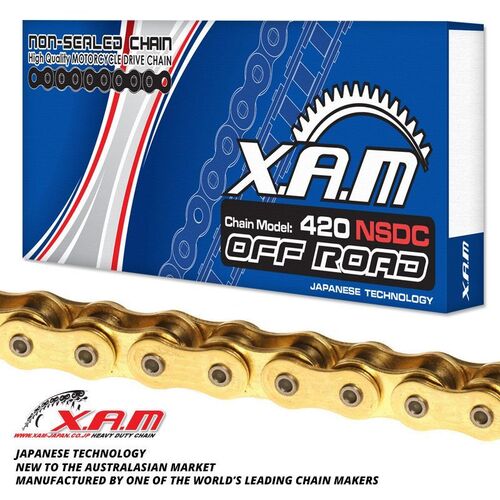 Gold/Black Non-Sealed Dirt CHAIN 120 Links  for Honda XR50R 2000-2003