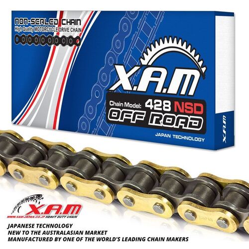 CHAIN XAM 428NSD GLD/BLK X 136 NON SEALED