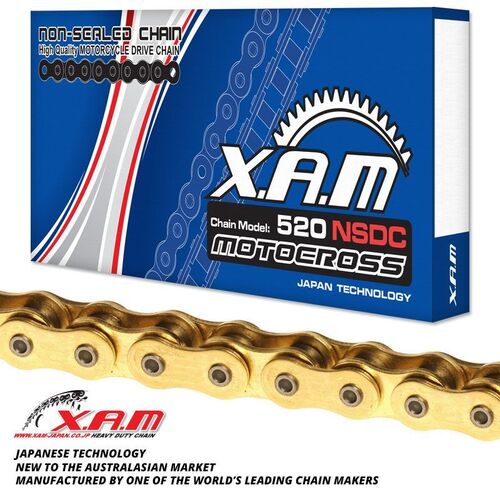 Gold Non-Sealed Chain w/ Chromized Pin 120 Links for KTM SX 150 MOTOCROSS 2009-2015