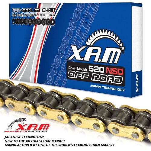 Gold/Black Non-Sealed Dirt Chain 114 Links for Honda CR250R 1994-2007