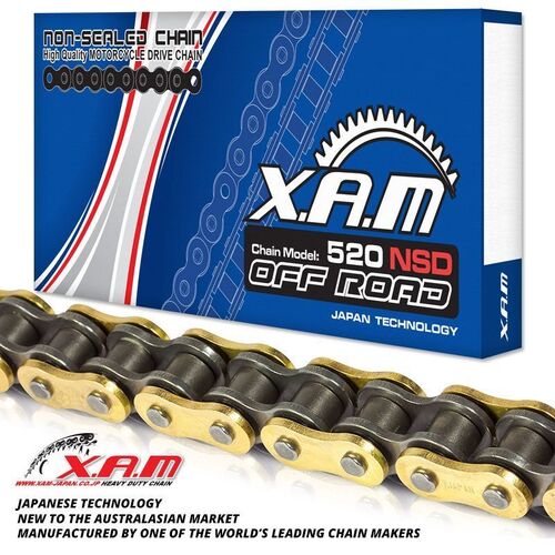 Standard Length Non-Sealed Dirt Gold/Black Chain 520 x 120 Links