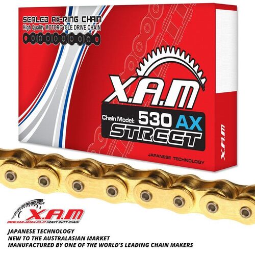 Gold X-Ring Chain 116 Links  for Kawasaki ZX-12R (ZX1200B) 2004-2006