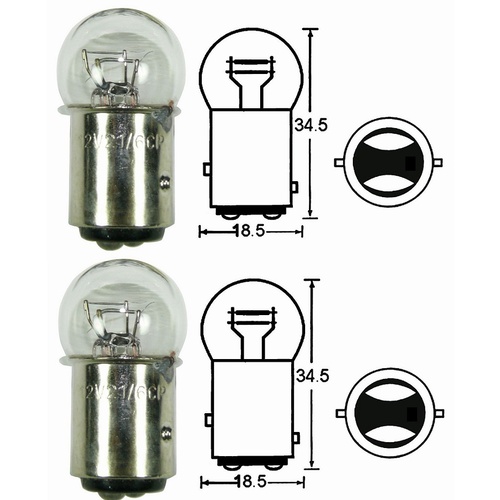 PAIR of STOP TAIL LIGHT BULBS Small Head 12v 23/8w for KLX250R 2000 to 2007