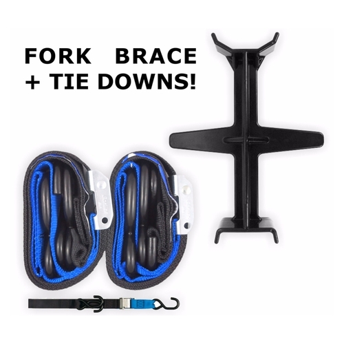 Black And Blue Tie Down Brace Block Fork Seal Saver And Tie Downs Motocross