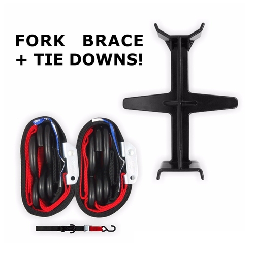 Black And Red Tie Down Brace Block Fork Seal Saver And Tie Downs Motocross