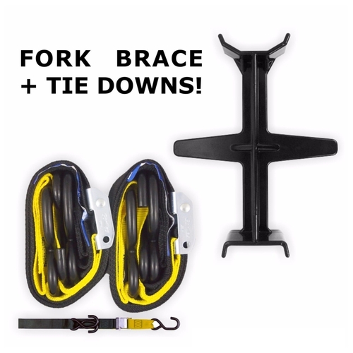 Black And Yellow Tie Down Brace Block Fork Seal Saver And Tie Downs Motocross