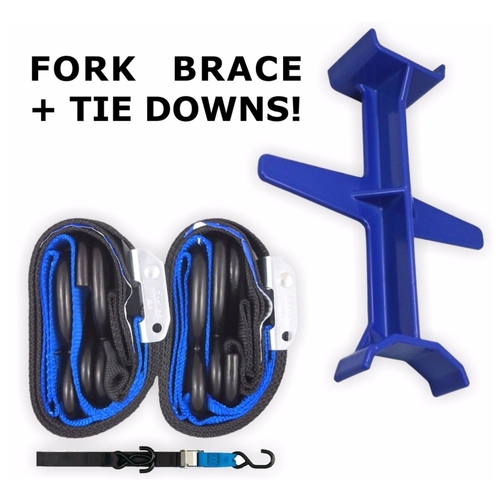 Blue And Blue Tie Down Brace Block Fork Seal Saver And Tie Downs Motocross