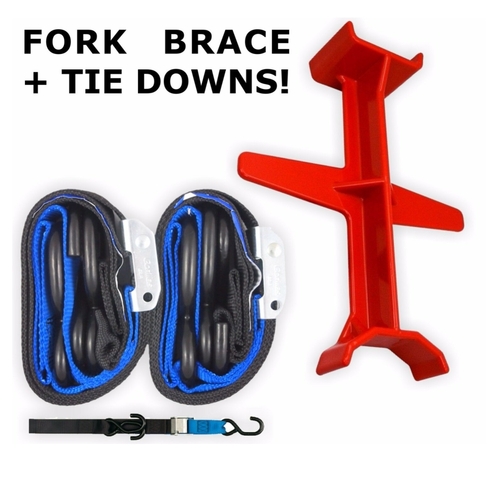 Red And Blue Tie Down Brace Block Fork Seal Saver And Tie Downs Motocross
